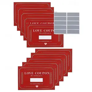 DIY Valentines Day Love Coupons, 10pcs/20C Scratch-Off Romantic Creative Gifts for Couples, Perfect for Weddings & Anniversaries