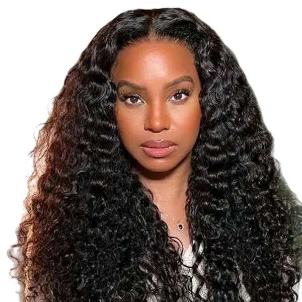 Deep Wave 13x4 HD Lace Frontal Human Hair Wig 180% |  Density Water Curly Transparent Full Lace Front Wigs For Women