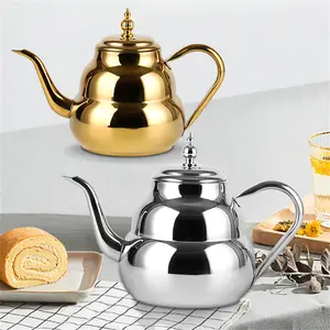 Thick Stainless Steel Multi-Use Water Kettle Hotel Restaurant with Filter Tea Pot Home Long Spout Induction Cookware Compatible Teapot