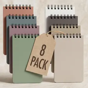 Aesthetic Pocket Notebooks Set Of 8 - Small 3x5 Spiral Notepads With Lined Pages - The Perfect Little Mini Note Pads to Stay Organized and Boost Productivity at Work or School