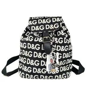 Pre-owned DOLCE & GABBANA Nylon Backpacks Y2K Monogram Black & White Backpack