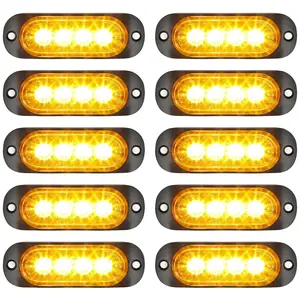 Partsam 10Pcs 3.4 inch Aluminum Housing Amber LED Clearance Side Marker Lights, Surface Mount, for Trailer Pickup Truck Tractor Van RV Camper Motorhome, IP67 Waterproof