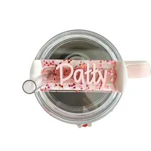 Glitter Heart Backer 40oz Tumbler Topper - Personalize at Checkout