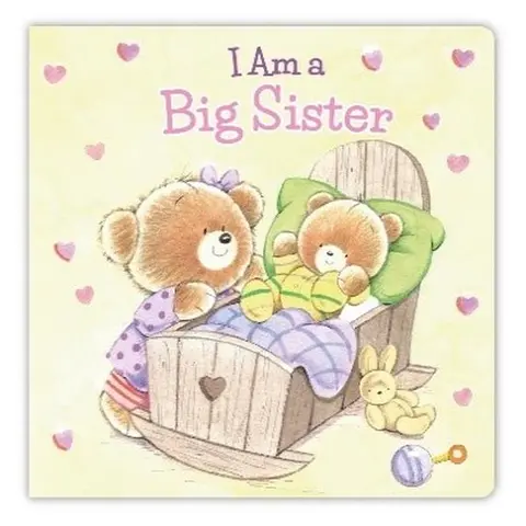 "I AM A BIG SISTER" Kids Board Book - 7x7 in/7.0 x 7.0 inches, Charming Illustrations, Simple Easy-to-Read Text, New Role Guidance, New Family Addition Prep, Sisterhood Encouragement, Helpful Behavior Cues, for 3-8 Year Old Girls, Kid Books