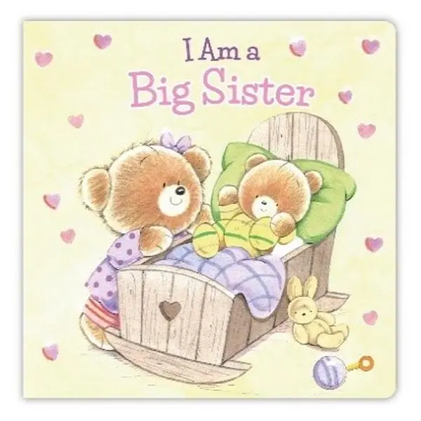 "I AM A BIG SISTER" Kids Board Book - 7x7 in/7.0 x 7.0 inches, Charming Illustrations, Simple Easy-to-Read Text, New Role Guidance, New Family Addition Prep, Sisterhood Encouragement, Helpful Behavior Cues, for 3-8 Year Old Girls, Kid Books