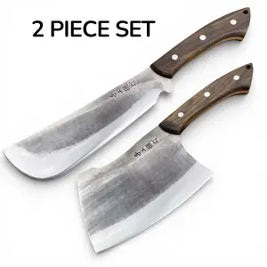 Forged Butcher Cleaver & Bone Chopper Set | 8CrMoV13 Heavy Kitchen Knives