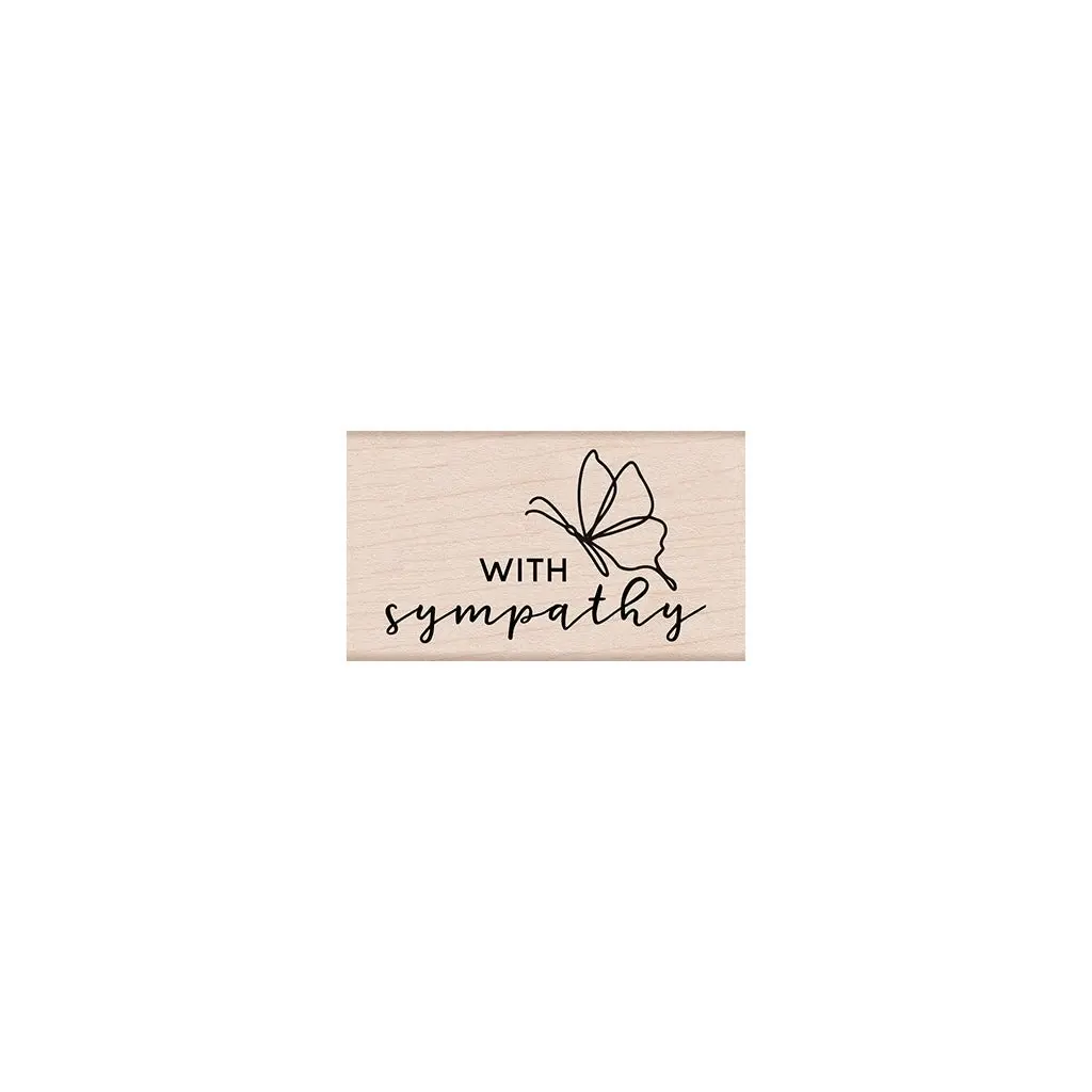 With Sympathy Butterfly Woodblock Stamp