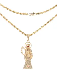 Beautiful gold-plated Santa Muerte with clear stones includes a 24-inch chain You can choose from three different styles gift dad--=%2=- necklace=%2=-- pendant necklace Cross Jewelry Print