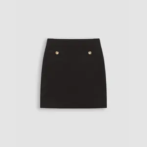Cider [size 2-10] Middle Waist Button Knitted Mini Skirt