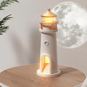 Lighthouse Design Night Light, USB Rechargeable LED Desktop Lamp, Novelty Lighting for Bedroom, Living Room, Study Room