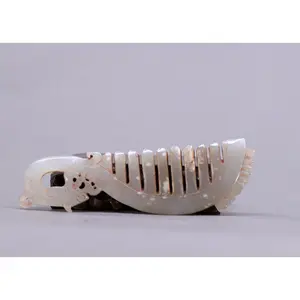 Hetian Jade Comb - Vintage Chinese Design, Unique Shape, Authentic Jade Material, Traditional Style
