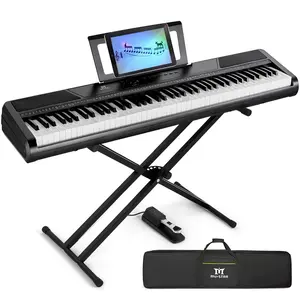 MUSTAR Digital Piano MEP-1100 88-Key Semi-Weighted Keyboard with Stand & Case 2x25W Speakers Sustain Pedal for Beginners