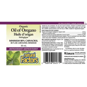 Natural Factors Oil of Oregano Certified Organic 187 Servings (1 oz)