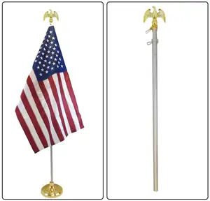 8ft Silver Aluminum Flag Pole (Eagle Top)