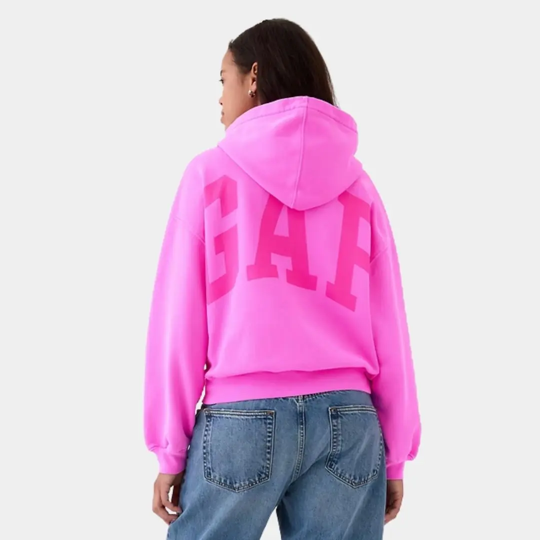 新品　ピンクロゴ　トップス　Mサイズ　ジャザサイズ GAP VintageSoft Crop Logo Hoodie - TikTok Shop