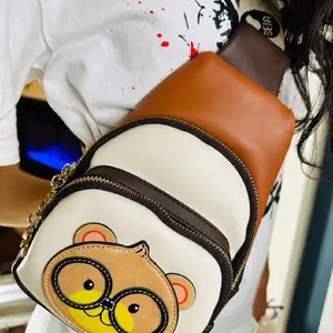 Adorable nerdy teddy bear cross body back pack