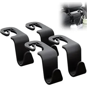 Seat Headrest Hook 4 Pack,Purse Holder Hook for  Organizers and Storage, Organization Accessories for Women Road Trip Essentials,Long