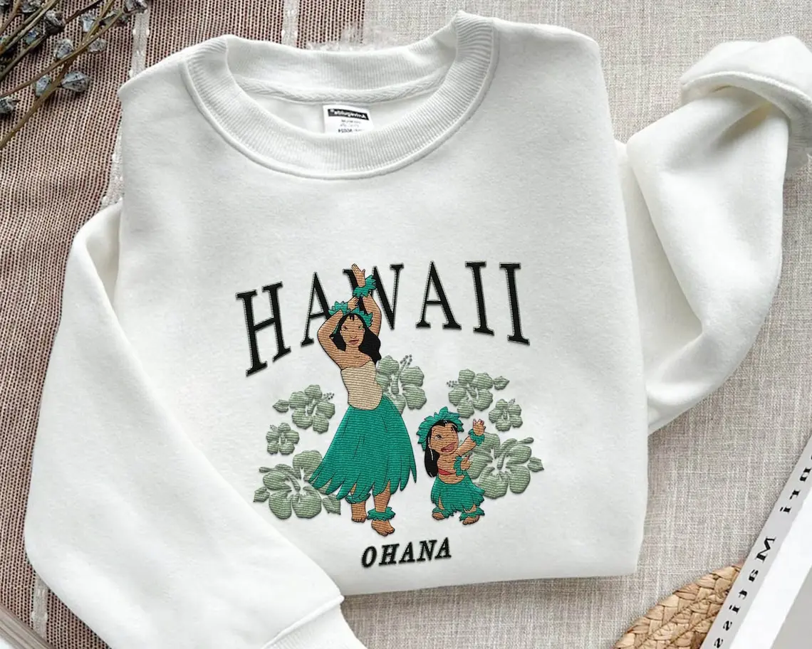 Embroidered Lilo and Nani Hawaii Ohana Sweatshirt