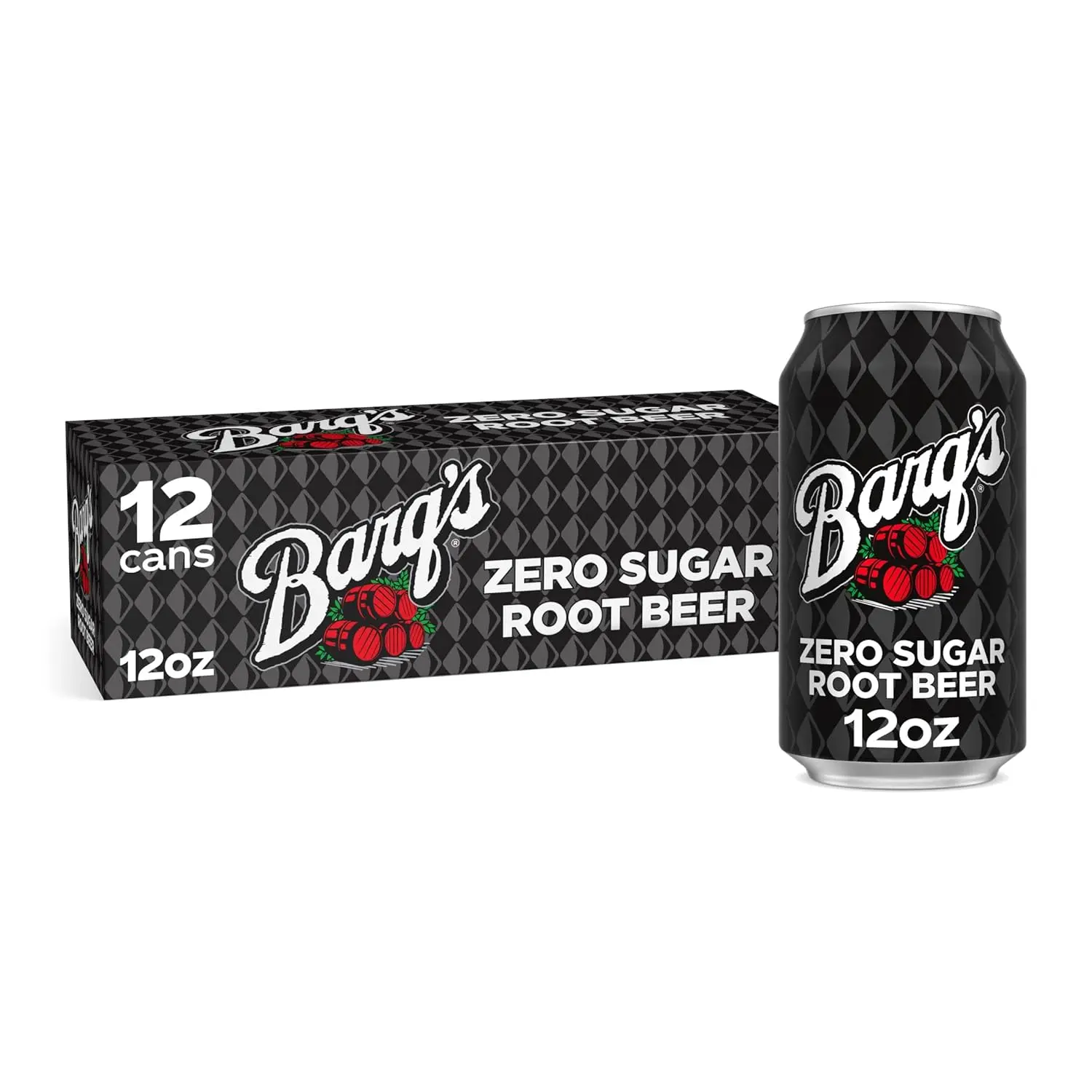 Barq's Zero Sugar Root Beer Fizzy Drink, 12 Fl Oz Cans, 12-Pack