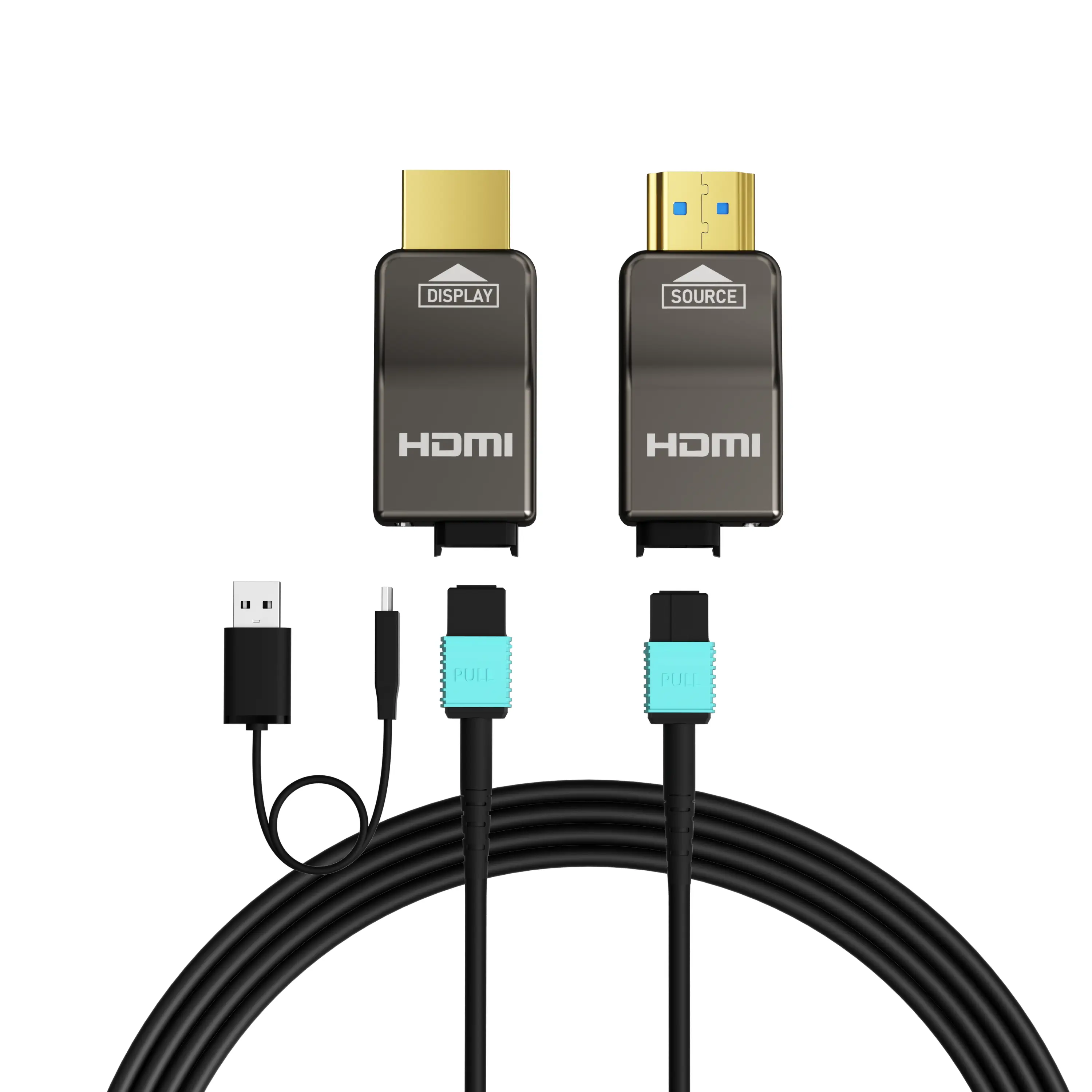 RUIPRO 8K Detachable Full Fiber Optic Stainless Steel Armored HDMI 2.1 Cable (165FT) with Connector, Ultra High Speed 48Gbps, Easy Installation, Supports 8K@60Hz 4K@120Hz, Dynamic HDR, eARC, Compatible with PS5/Xbox