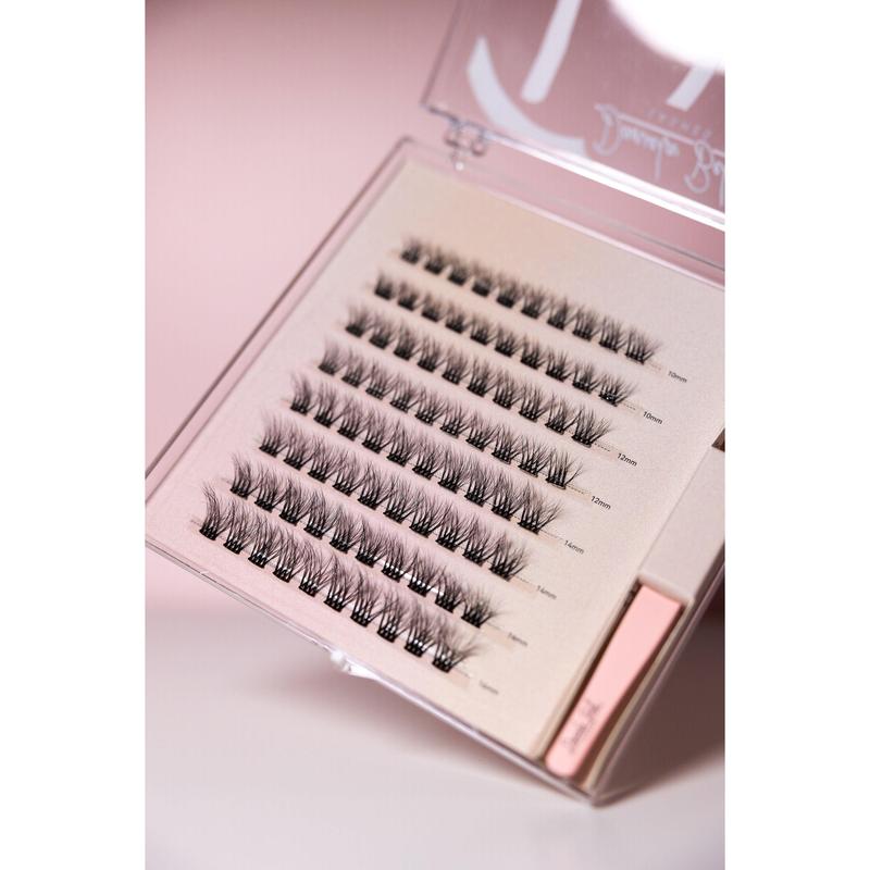 Daniela Bell Lash Fusion Set – Pre-glued Luxury Lash Kit with 8 Sets 10mm-16mm Lengths Non-stick Applicator for Seamless Application