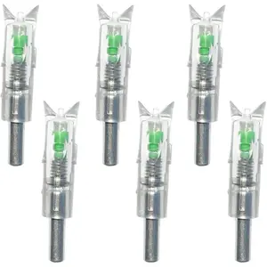 6 count Lighted Nocks for Crossbow with .300''/7.62mm Inside Diameter,Half Moon Style Lighted Archery nocks