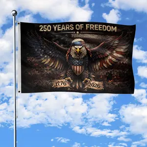 Premium USA 250 Years of Freedom Flag – Double-Sided Outdoor House Flag, Weather-Resistant Patriotic Decor 1776–2026