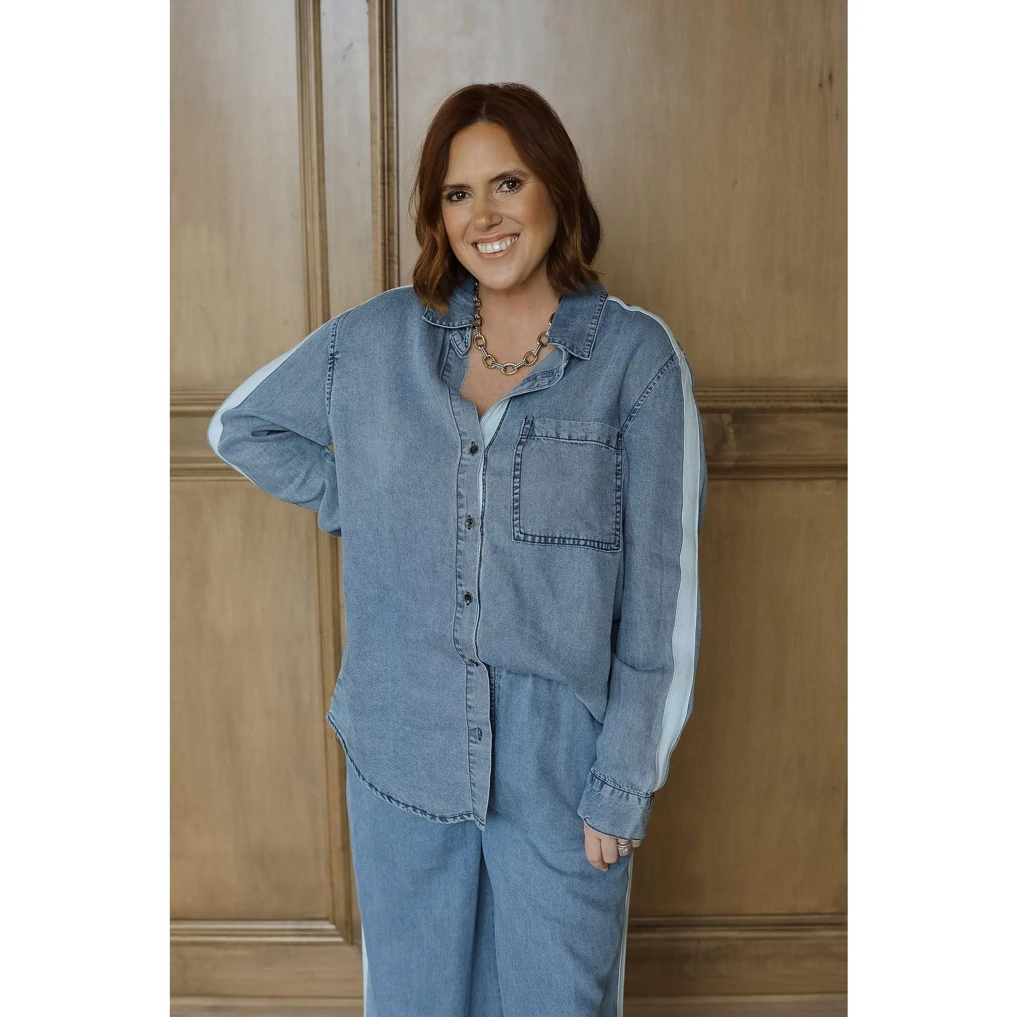 Washed Denim Tencel Shirt