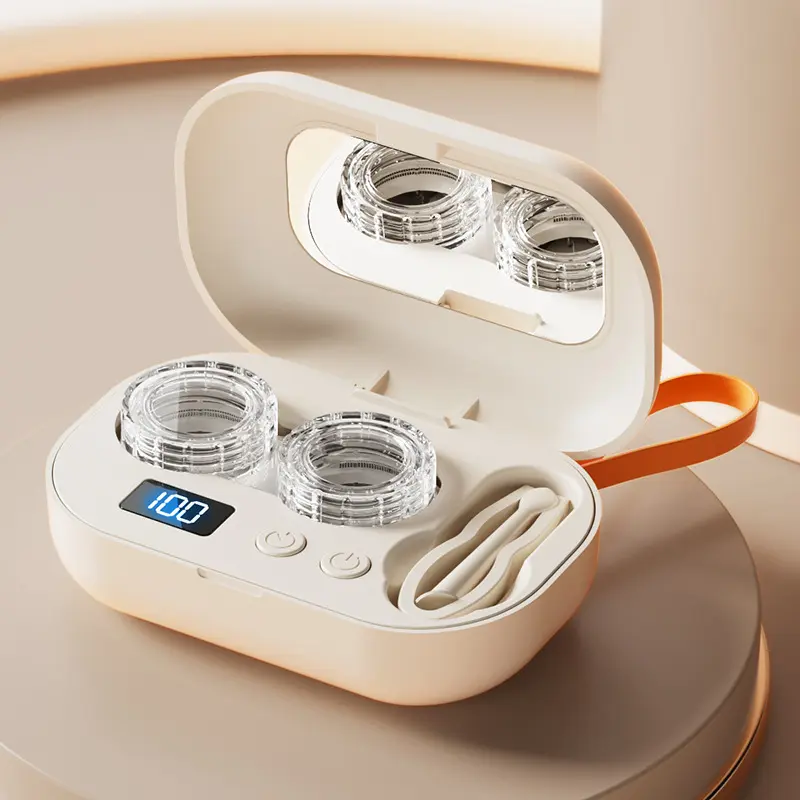 2026 Ultra-High Frequency Rechargeable Contact Lens Cleaner | Automatic Ultrasonic Cleaning Device with Extra-Long Battery Life | Portable Daily Storage Case for Travel Home Use