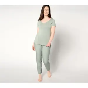 Barefoot Dreams MC Double V Tee and Sunbleached Pants Lounge Set