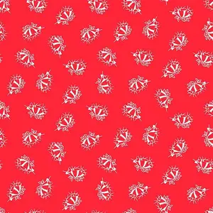 Northcott Home for the Holidays Christmas Bells Red 1 Yard Cut