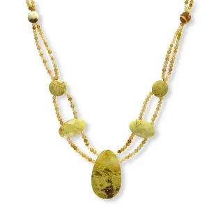 Mine Finds by Jay King Green and Yellow Opal Two-Strand Necklace