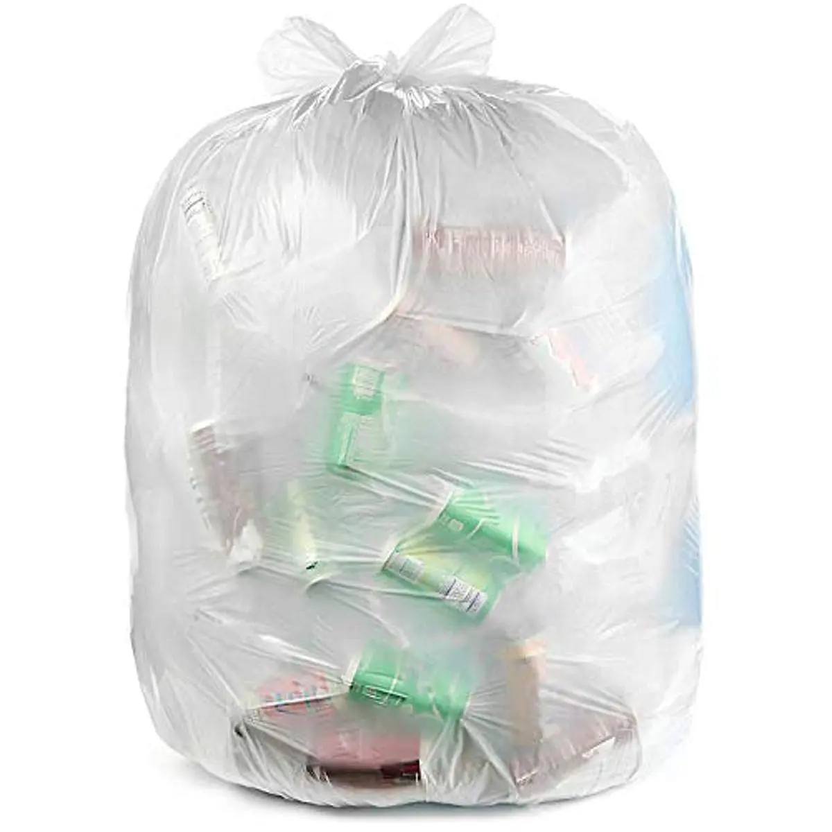 45 Gallon Clear Heavy Duty Contractor Trash Bags 3.0 MIL, 33 x 48 Inch with Hand Tie, Pack of 20 Industrial Strength Garbage Bags for Construction, Commercial, Industrial and Home Cleanup Waste Disposal