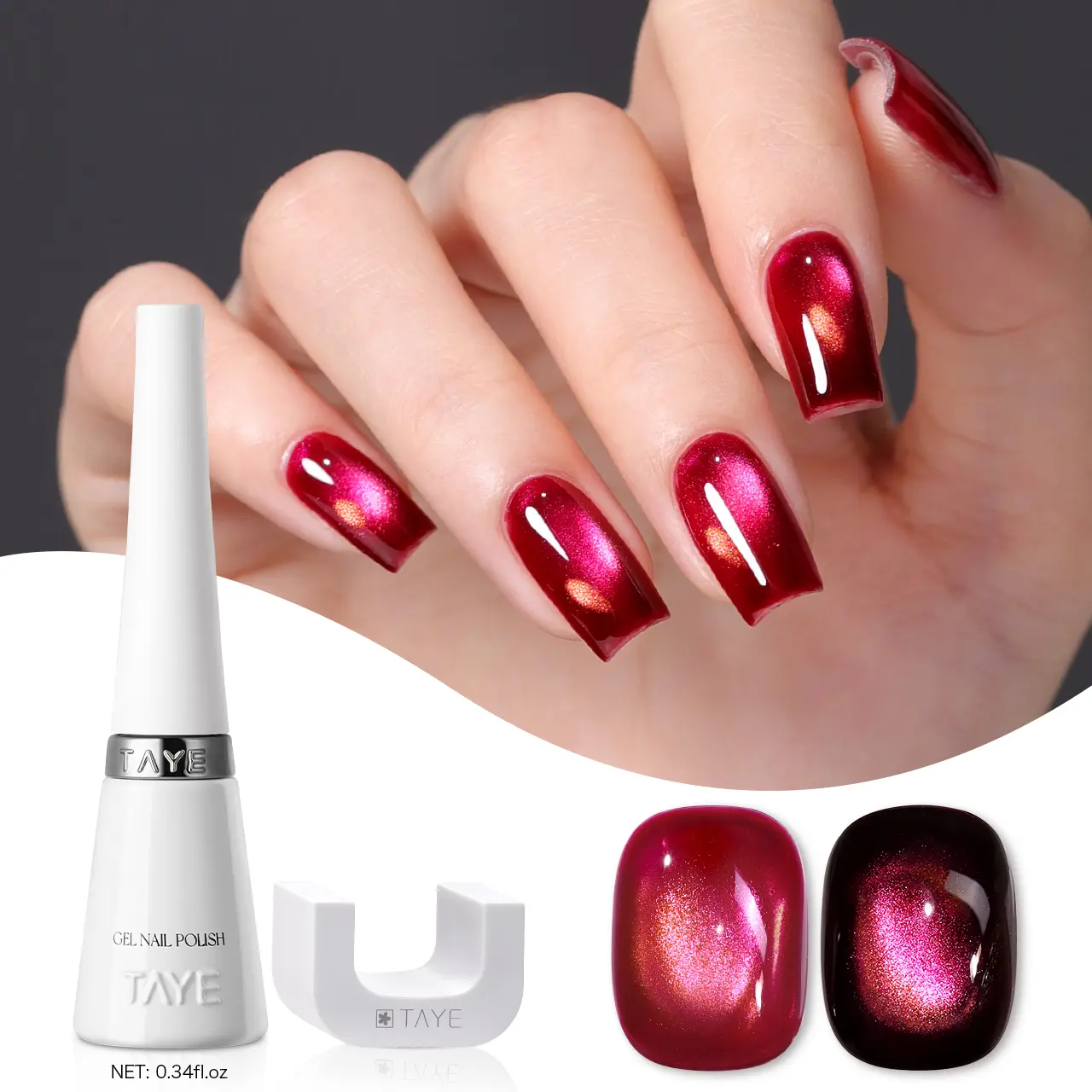 TAYE Magnetic Cat Eye Gel Polish Set, One-Step Holographic Shimmer Nail Gel