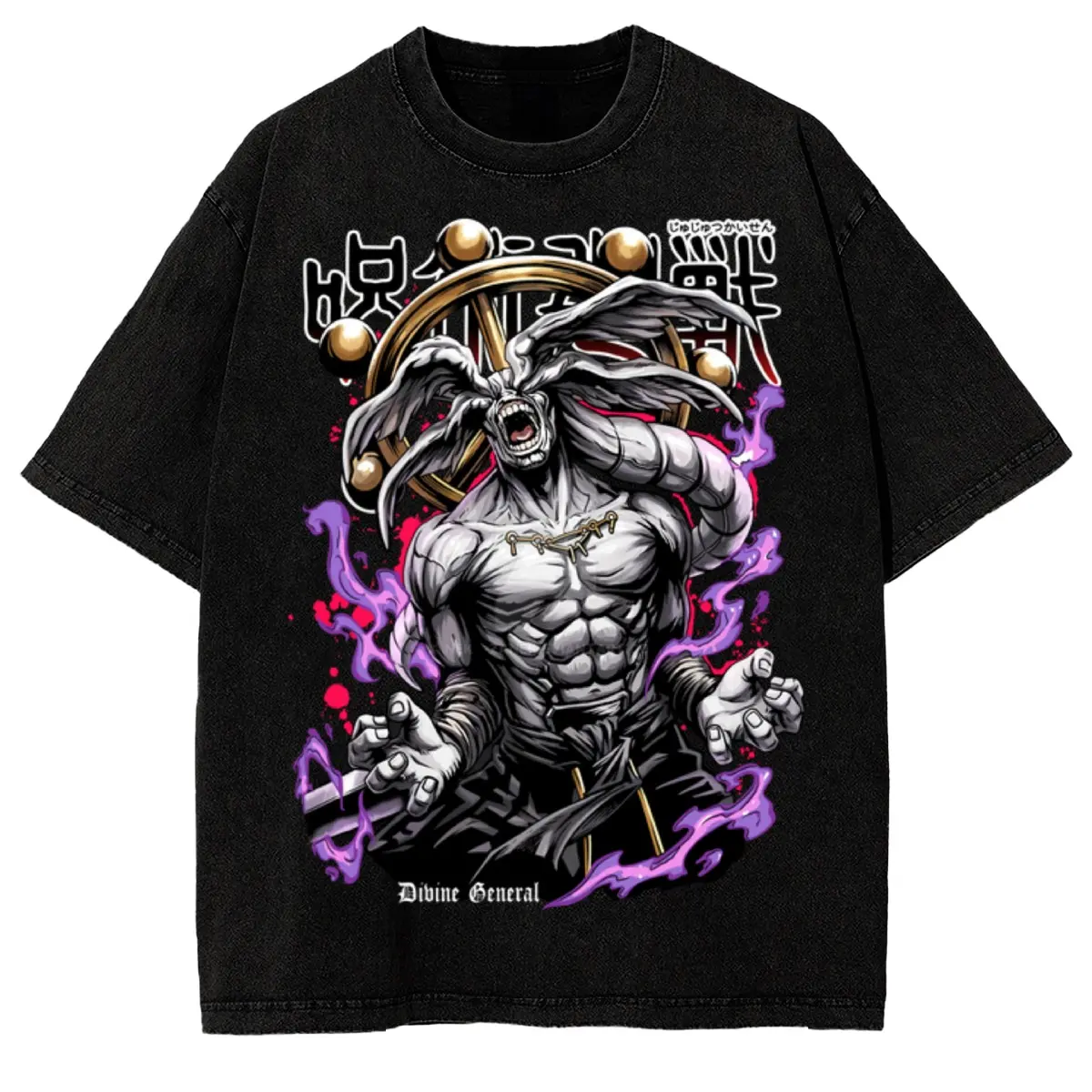 Jujutsu Kaisen Mahoraga Anime T-Shirt for Men & Women, 230G Heavyweight Cotton Graphic Tee, Japanese Streetwear Short Sleeve Shirt