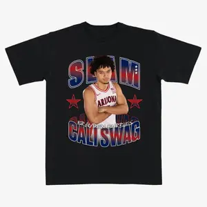 Brayden Burries Arizona Basketball SLAM T-Shirt – Vintage College Hoops Graphic Tee “Cali Swag” Design for Arizona Fans