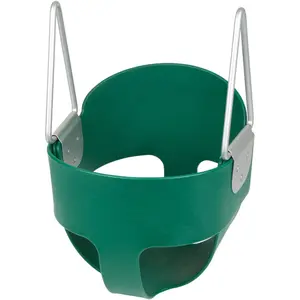SWING SET STUFF INC. Green Highback Full Bucket Swing Seat with Rust Resistant Hardware Made of Tough Polyethylene
