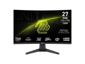 MSI 27 inch Full HD 200Hz AMD FreeSync Premium 0.5ms HDR Ready Ai Vision Anti-Flicker 1500R Curved Gaming Computer Monitor MAG 27C6F E20