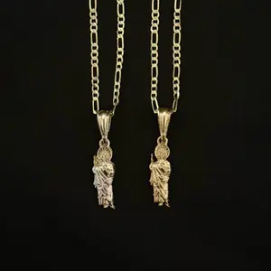 Mini San Judas Necklace - Gold or Rose gold - Gold plated pendant necklace girlfriend gift chains match necklace pink