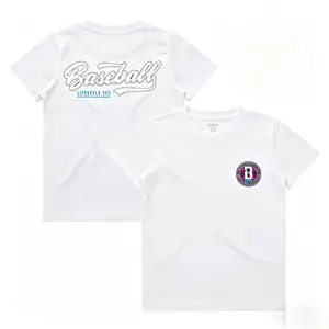 Baseball Lifestyle 101 Graphic T-Shirt, Sporty Double-Sided Print Tee, Casual Crewneck Short Sleeve, Soft Cotton Athletic Wear, Trendy Baseball Fan