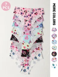 Women's Fitted Plaid Print Underwear Set, Casual Style, Moderate Fabric Thickness, All Seasons Wear, Ultra-Thin & Breathable Design, Panties