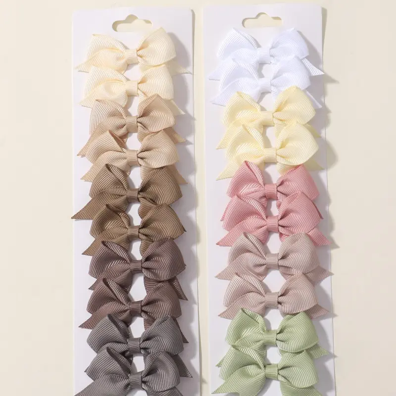 Bowknot Design Decorative Hair Clips Set As Gift, Summer Outfits 2024 Plain Color, Temperament Seamless Bangs Clip for Party, Daily Clothing Decor #GLOBAL PICKS