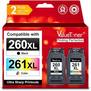 Ink Cartridges Combo Pack, 260XL 261XL, Replacement For Canon 260 and 261 Ink Cartridges PG-260 CL-261, Work With Canon PIXMA TS6420A TS6420 TR7020A TR7020 TS5320 TS6400, 1 Black, 1 Tri-Color