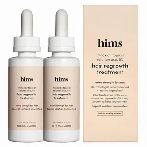 HOT!!! hims Topical Minoxidil Solution, 5% - Extra Strength Hair Growth Treatment for Men - Clinically Proven to Reduce Hair Loss in 3-6 Months - Unscented - 2 Pack, 2 Month Supply