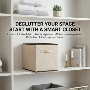 Nexapick Stackable Fabric Storage Cubes, Collapsible Closet Organizer Bins with Handles, Durable Storage Boxes for Clothes, Bedroom, Wardrobe