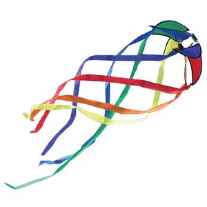 In the Breeze Orbiter Star Wind Spinner Colorful Rainbow Outdoor Spinner or Kite Tail Laundry Weather Resistant Polyester Fabric 12 Inch or 30 Inch Wide
