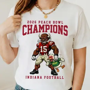 Indiana Football Peach Bowl Champions T-Shirts, Crewneck Sweatshirts & Pullover Hoodie, College Football Playoffs Shirts, IU Gifts, Game Day Tee CAFMH