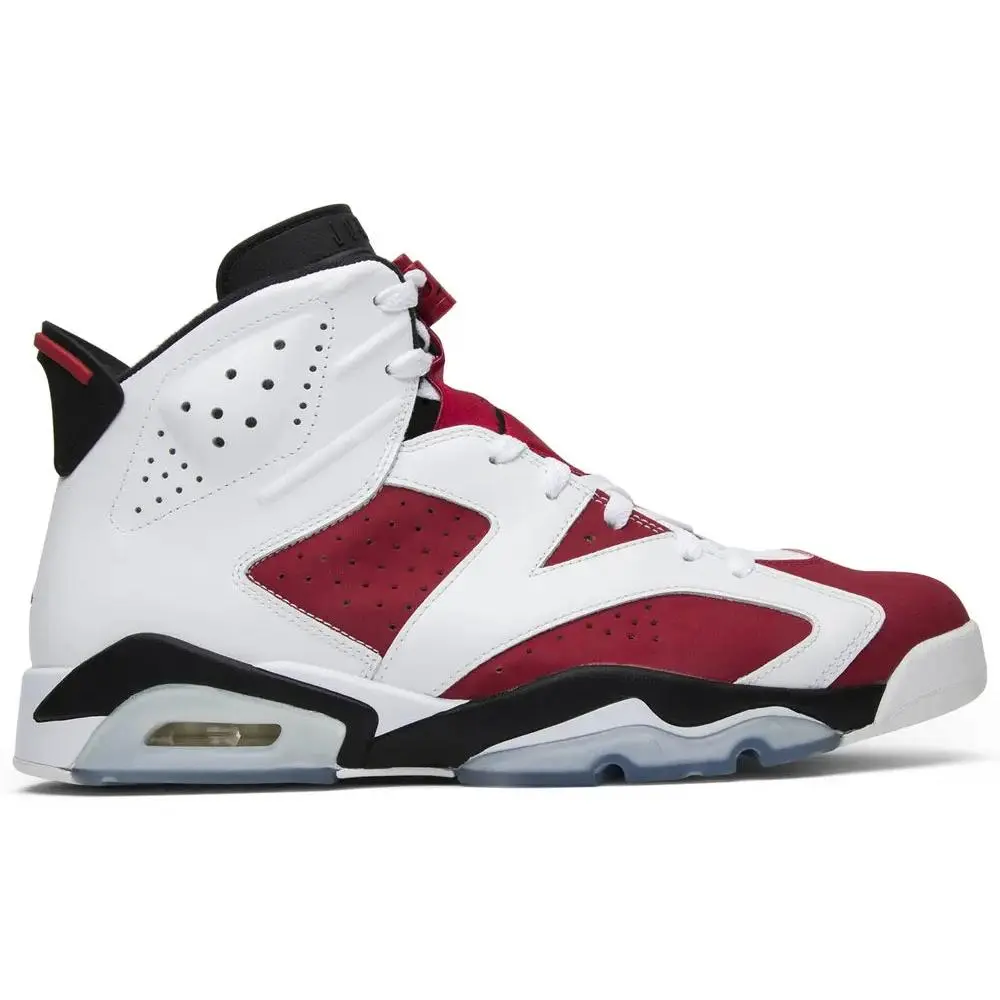 Jordan Retro 6 "Carmine" Red Black White Fashion Sneakers