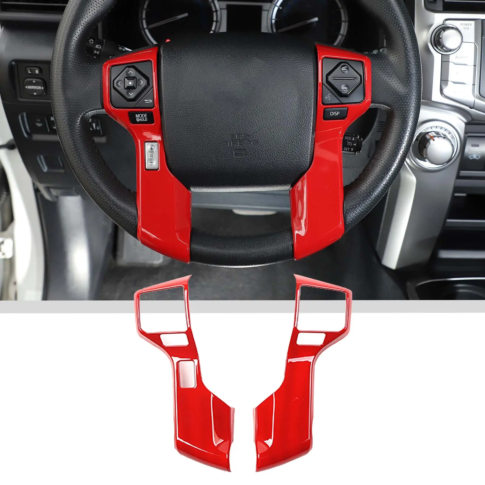 ABS Steering Wheel Frame Cover Trim Bezels - Laser-Cut Car Interior Stickers for Toyota 4Runner 2010+ / Tundra 2014+ Truck, Easy-Install Decal with Strong Backing, UV Protection, Fade Resistance & Custom Look