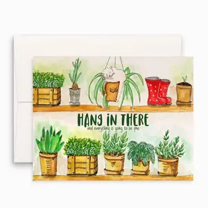 Funny Cat Hang In There Card, Thinking of You Cards, Sympathy Greeting Card, Handmade Encouragement Card, Condolence Card, Cat Loss Sympathy